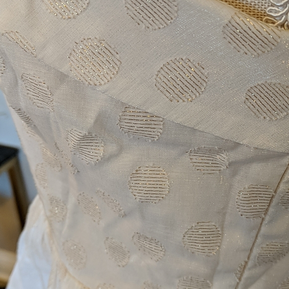 Anthropologie Maeve Metallic Polka Dot Dress - 8 - Picture 5 of 7